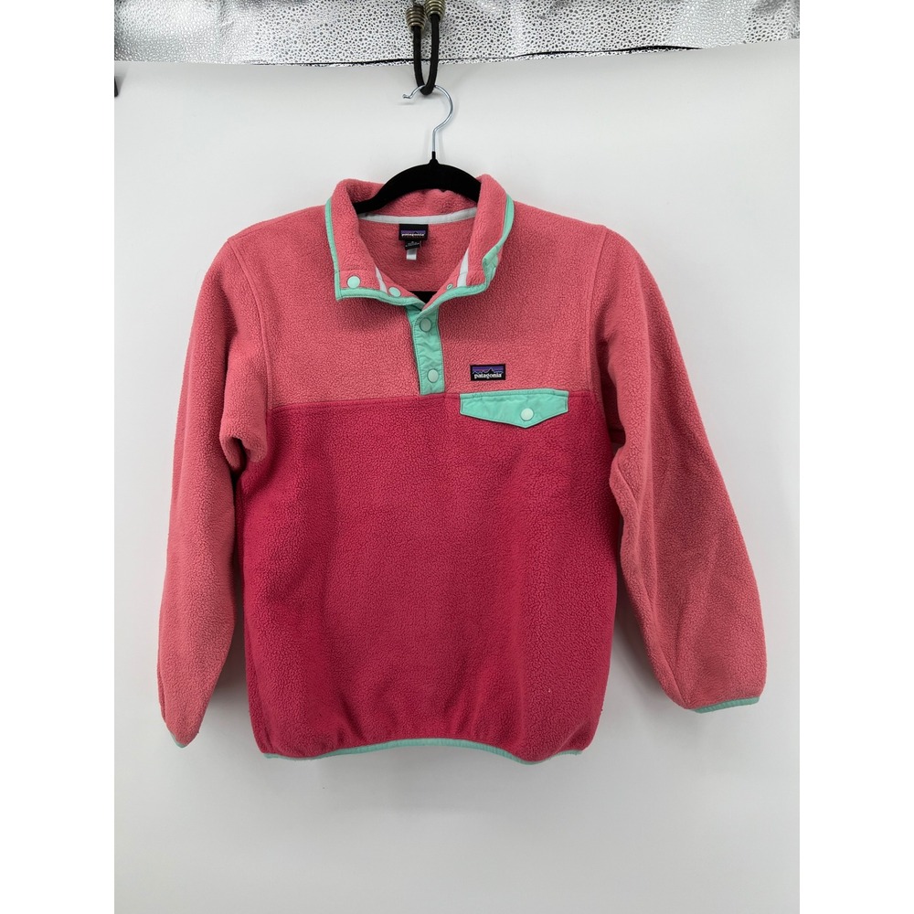 Patagonia Kids Synchilla Snap-T Fleece Pullover Pink Magenta Size L/ 12